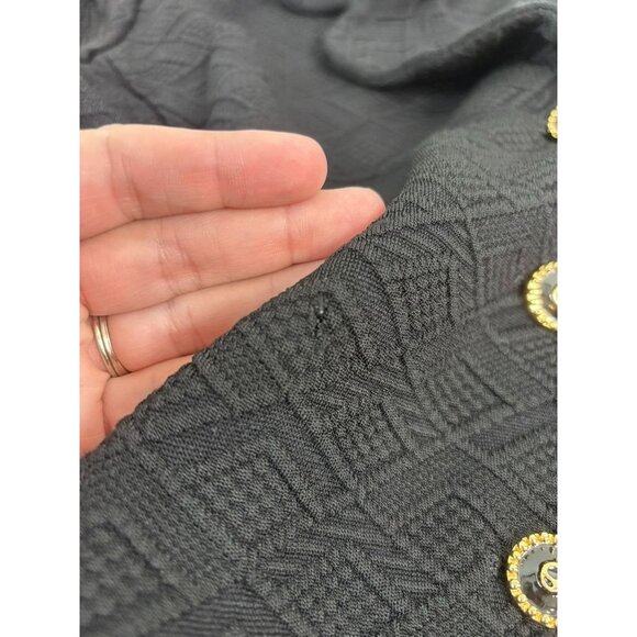 St. John Collection‎ women's 14 black 2pc blazer skirt business casual knit set - Picture 8 of 13